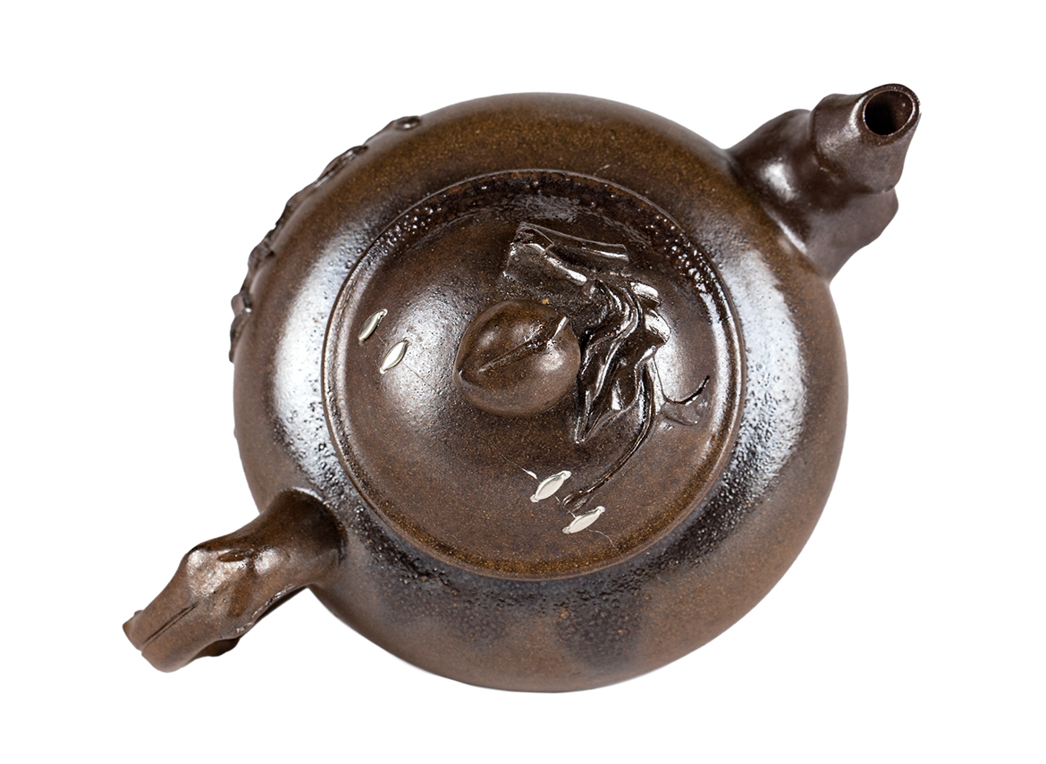 Чайник # 51869, исинская глина, кинцуги, дровяной обжиг, ручная работа, 190 мл.