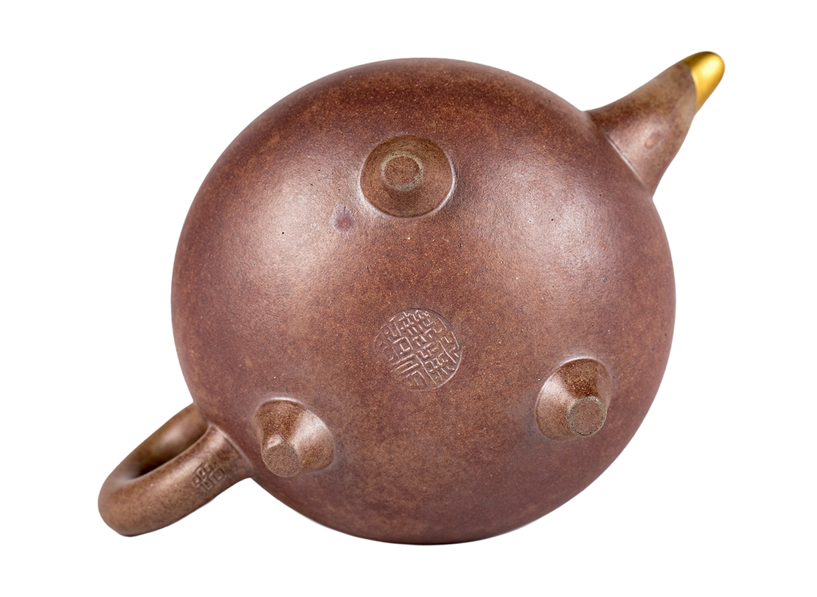 Чайник # 51873, исинская глина, кинцуги, дровяной обжиг, ручная работа 140 мл.