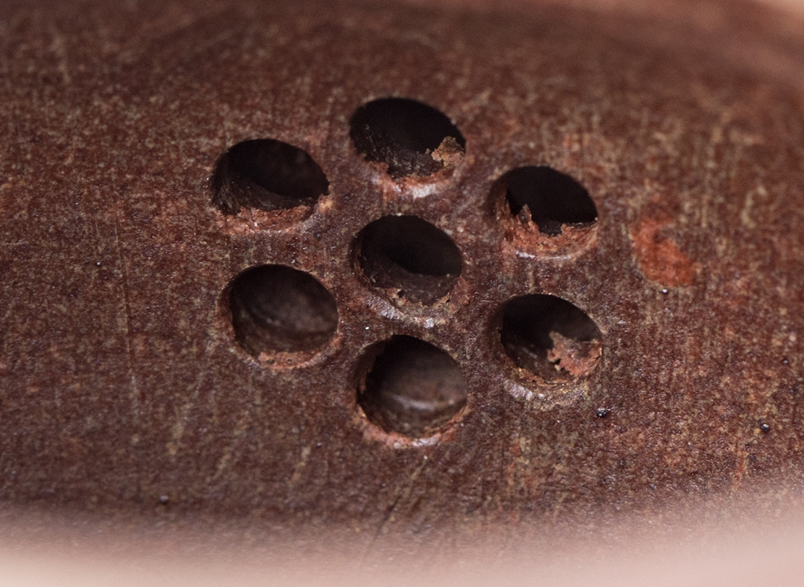 Чайник # 51873, исинская глина, кинцуги, дровяной обжиг, ручная работа 140 мл.