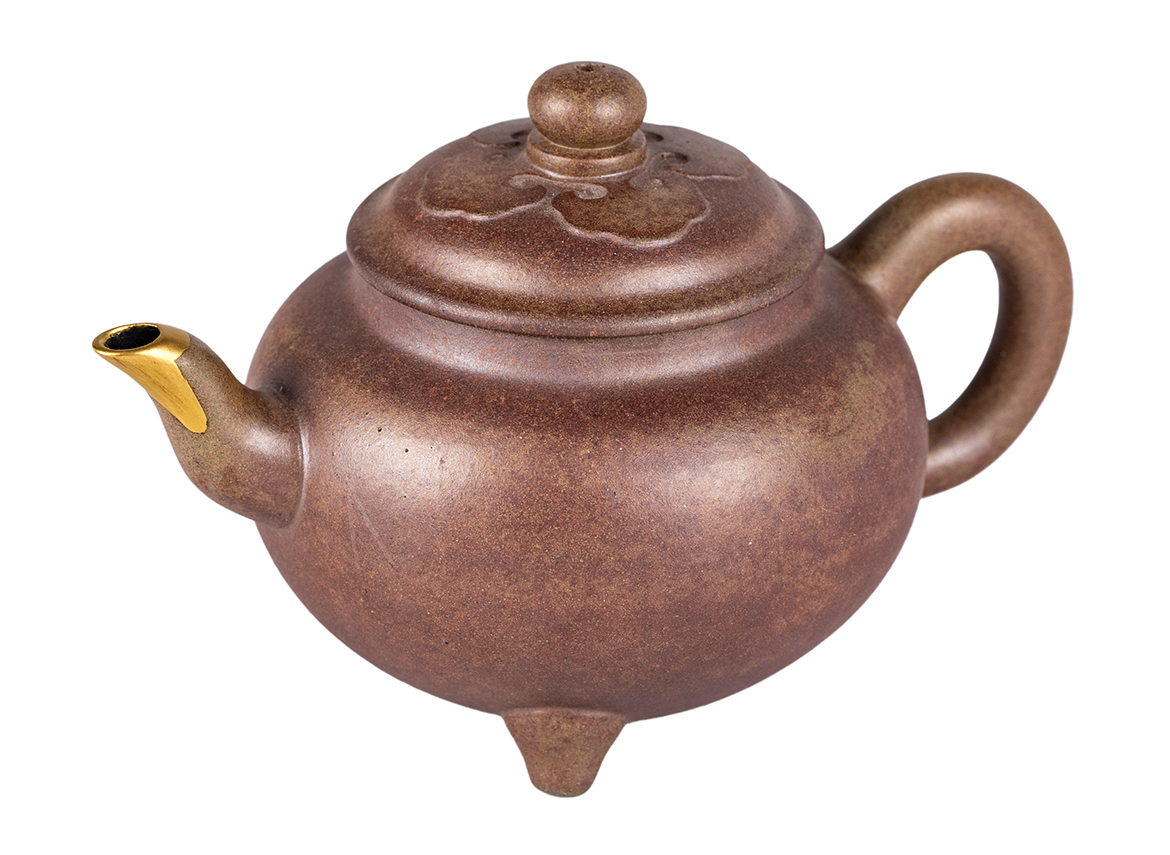 Чайник # 51873, исинская глина, кинцуги, дровяной обжиг, ручная работа 140 мл.