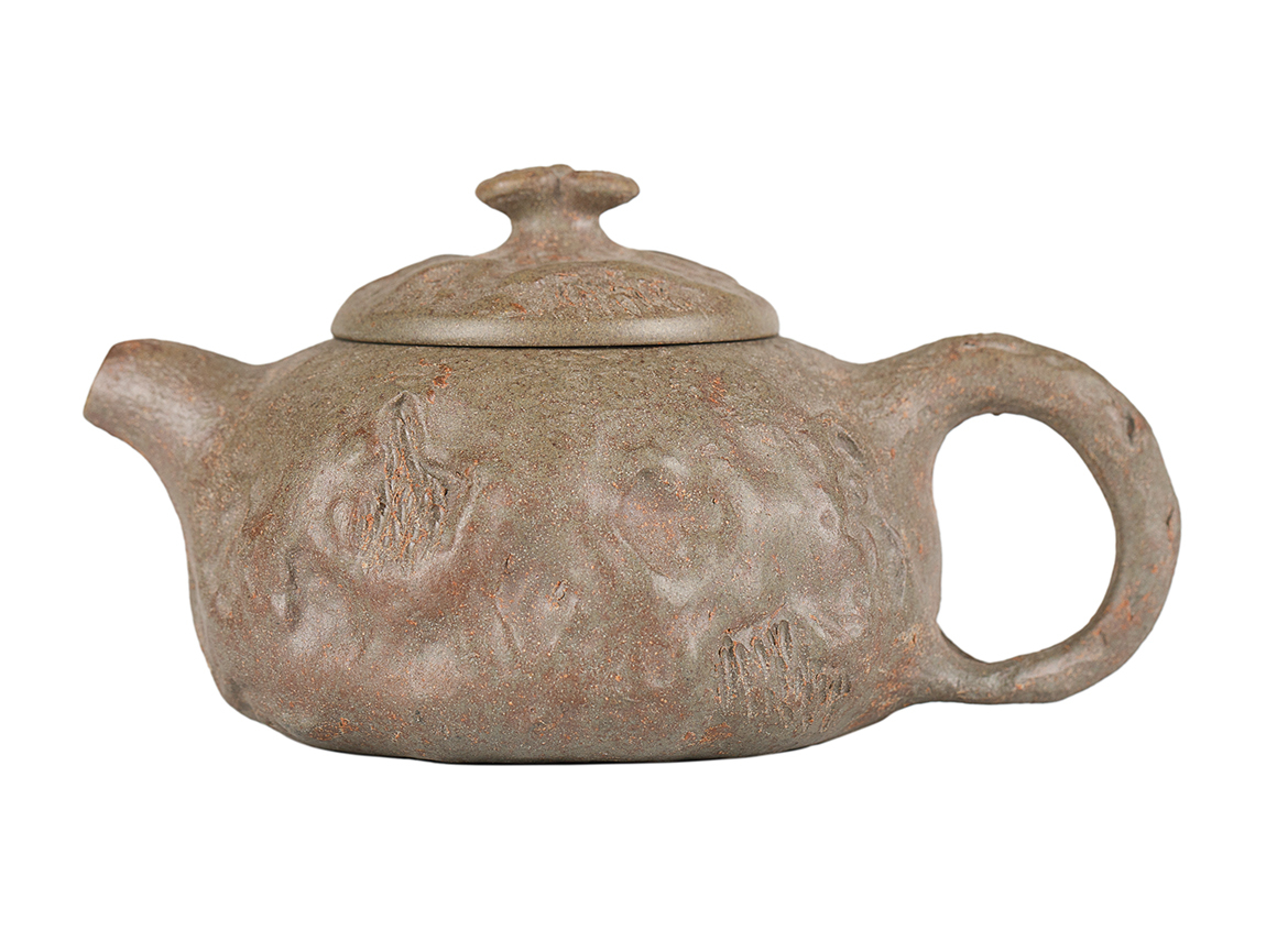 Чайник # 51874, исинская глина, дровяной обжиг, ручная работа, 92 мл.