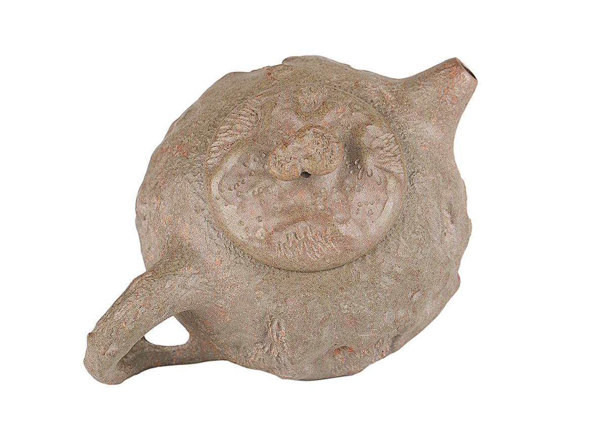 Чайник # 51874, исинская глина, дровяной обжиг, ручная работа, 92 мл.