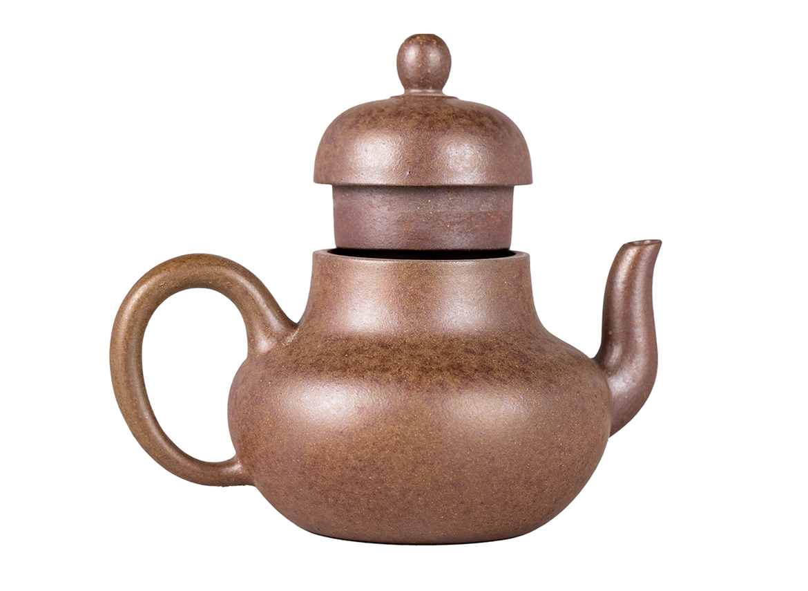 Чайник # 51877, исинская глина, дровяной обжиг, ручная работа, 100 мл.