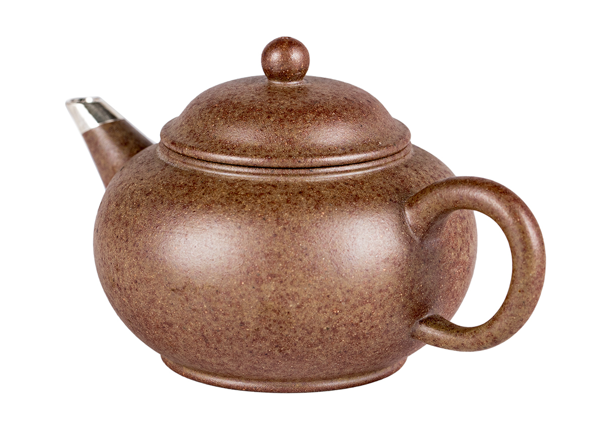 Чайник # 51879, исинская глина, техника Баотай, кинцуги, дровяной обжиг, 140 мл.