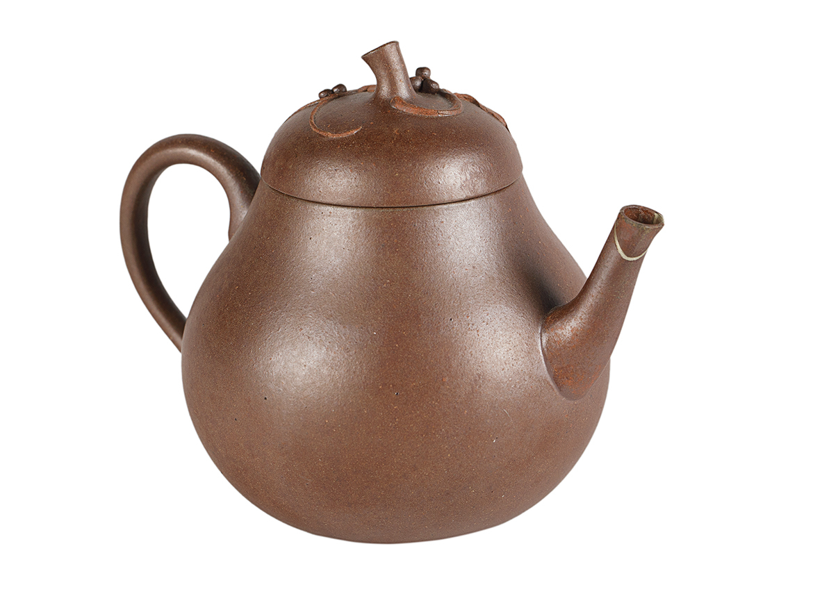 Чайник # 51883, дровяной обжиг/исинская глина, ручная работа, кинцуги, 140 мл.