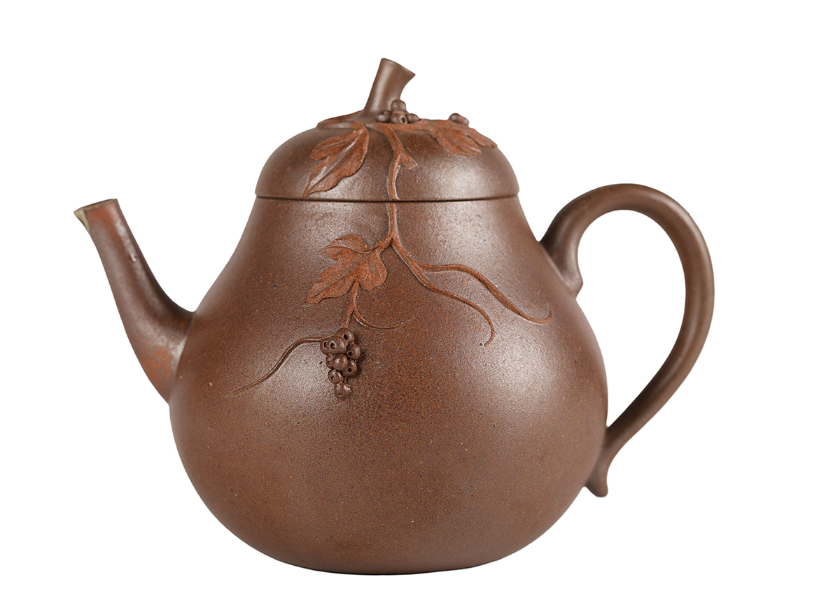 Чайник # 51883, дровяной обжиг/исинская глина, ручная работа, кинцуги, 140 мл.