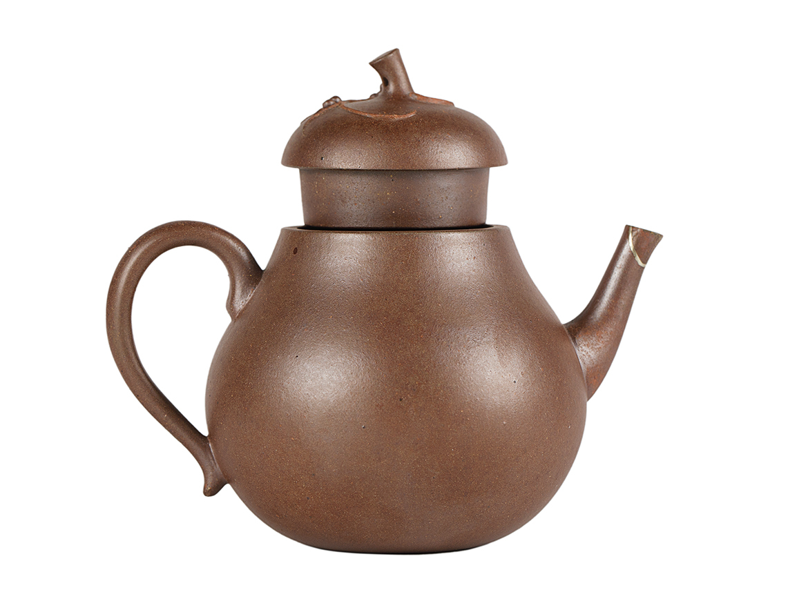 Чайник # 51883, дровяной обжиг/исинская глина, ручная работа, кинцуги, 140 мл.