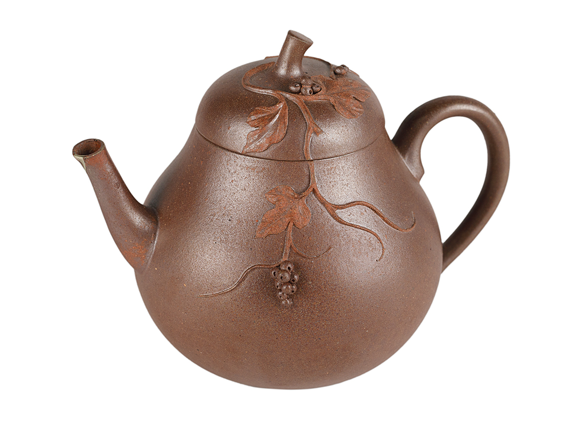 Чайник # 51883, дровяной обжиг/исинская глина, ручная работа, кинцуги, 140 мл.