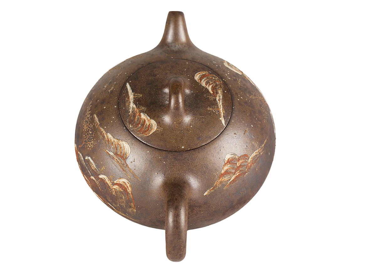 Чайник # 51884, дровяной обжиг/исинская глина, ручная работа,  130 мл.