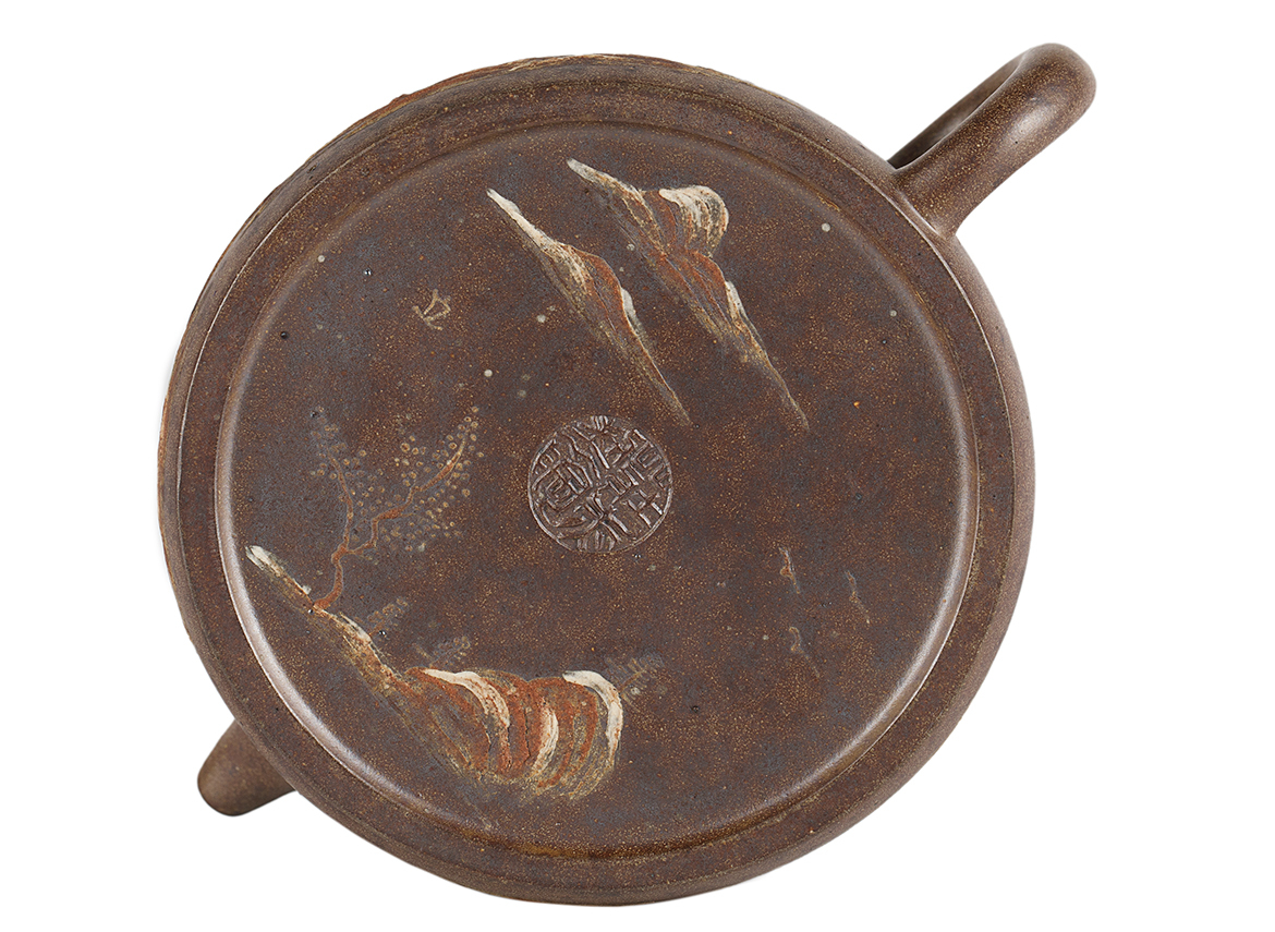 Чайник # 51884, дровяной обжиг/исинская глина, ручная работа,  130 мл.