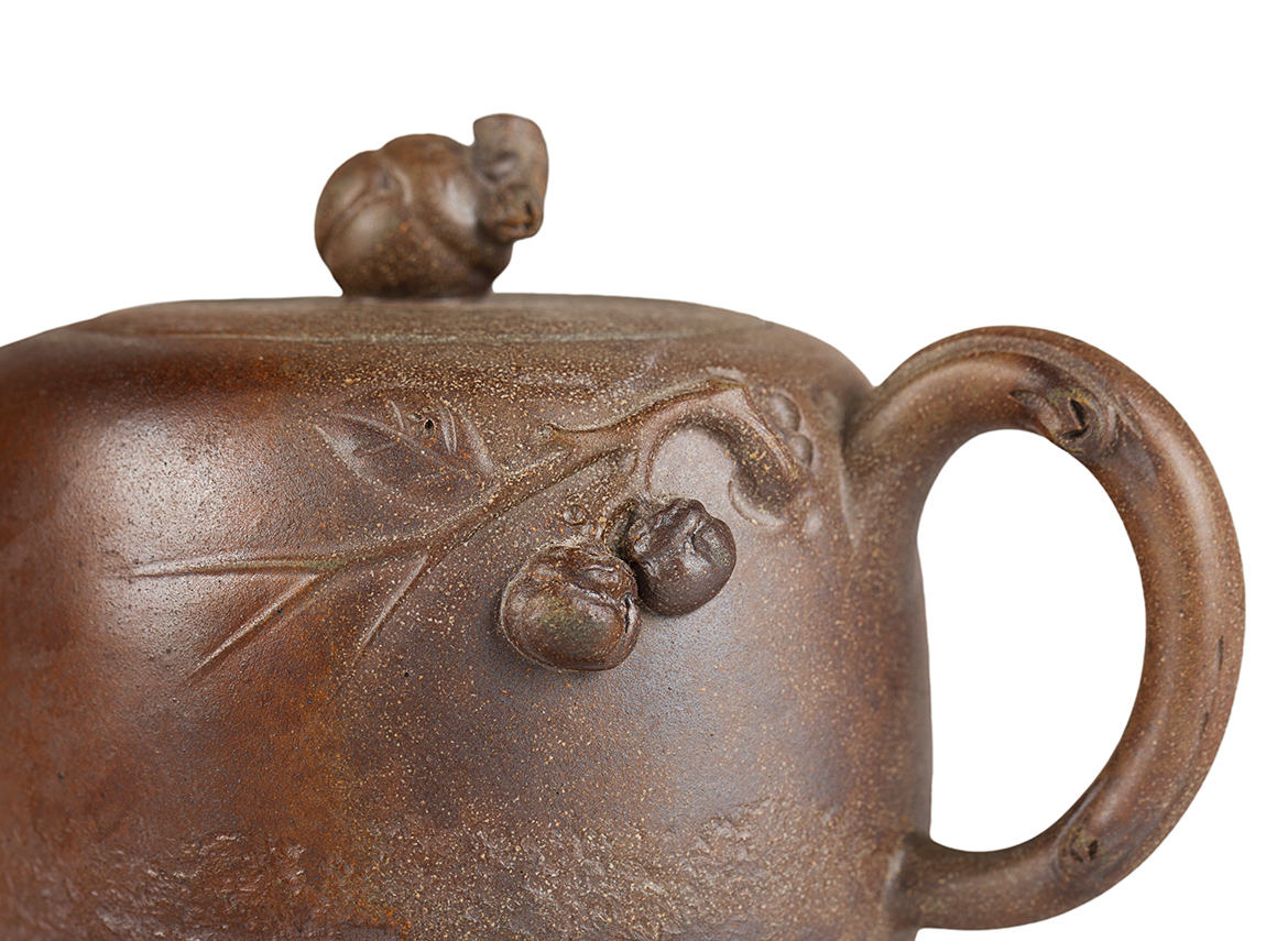 Чайник # 51945, дровяной обжиг/исинская глина, ручная работа, 170 мл.