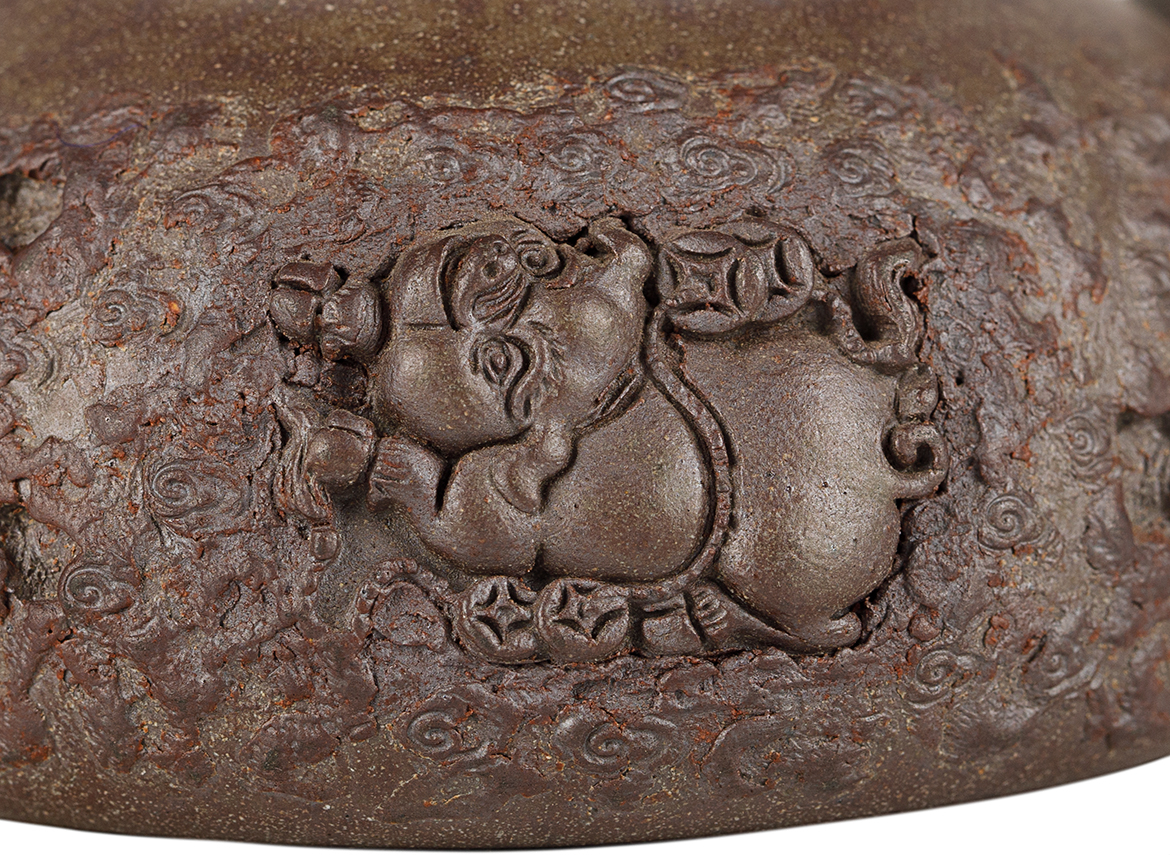 Чайник # 51946, дровяной обжиг/исинская глина, ручная работа, 140 мл.