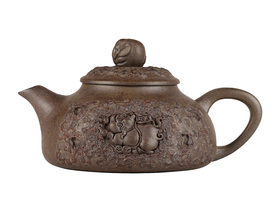 Чайник # 51946, дровяной обжиг/исинская глина, ручная работа, 140 мл.