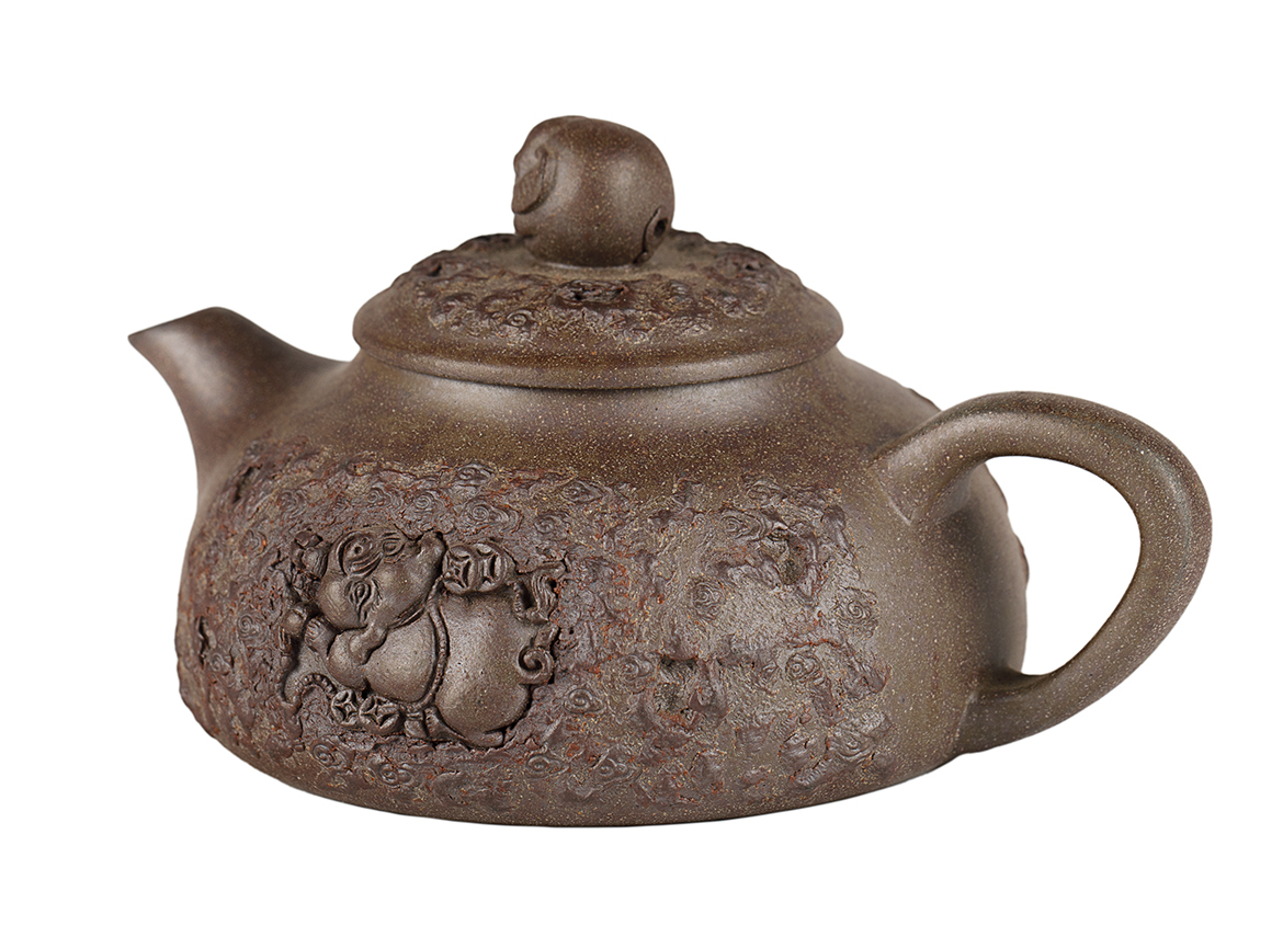 Чайник # 51946, дровяной обжиг/исинская глина, ручная работа, 140 мл.