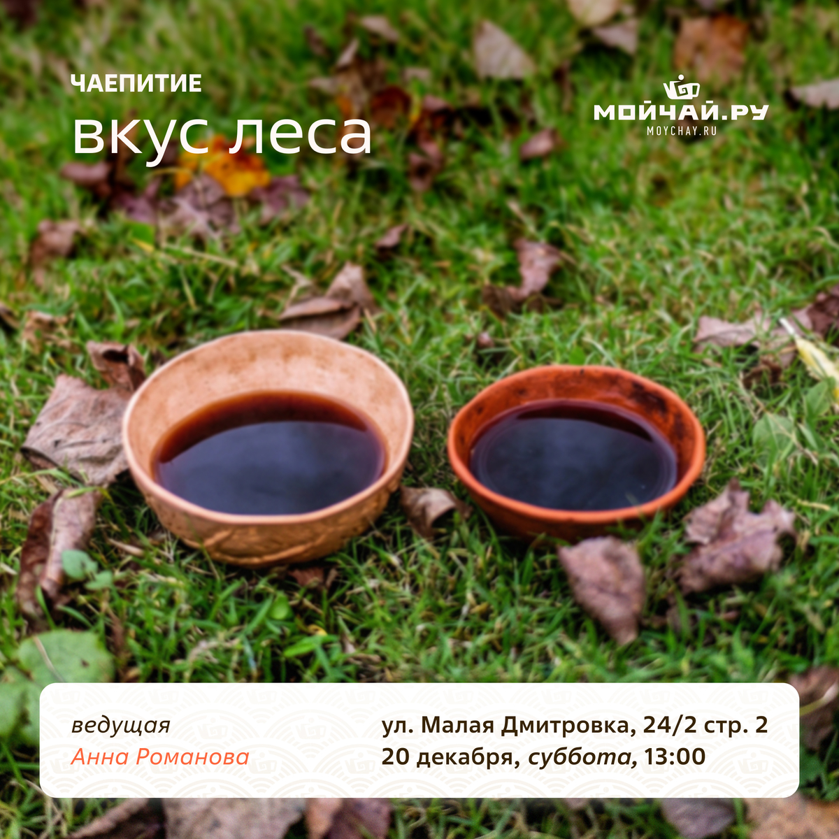 20 декабря/"Чаепитие Вкус Леса "/ЧАЙНЫЙ КЛУБ МОЙЧАЙ.РУ МАЛАЯ ДМИТРОВКА, Москва