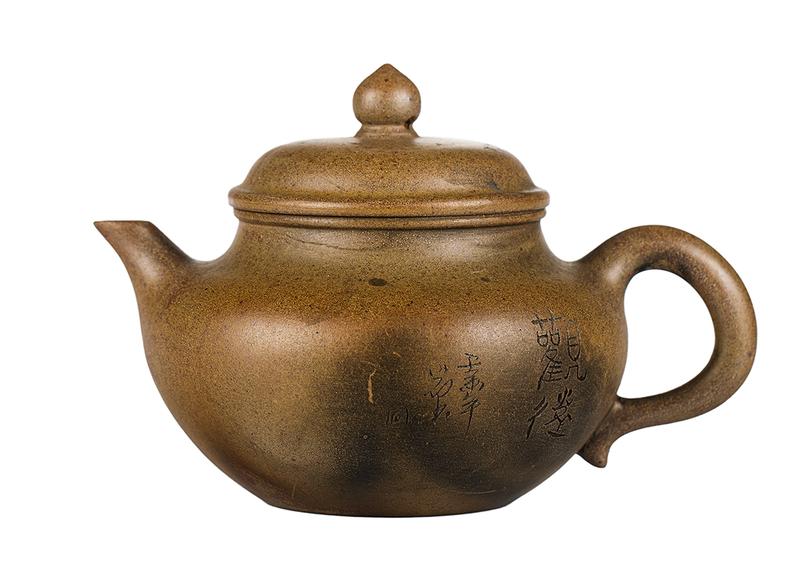 Чайник # 52019,  дровяной обжиг/исинская глина, ручная работа, 165 мл.