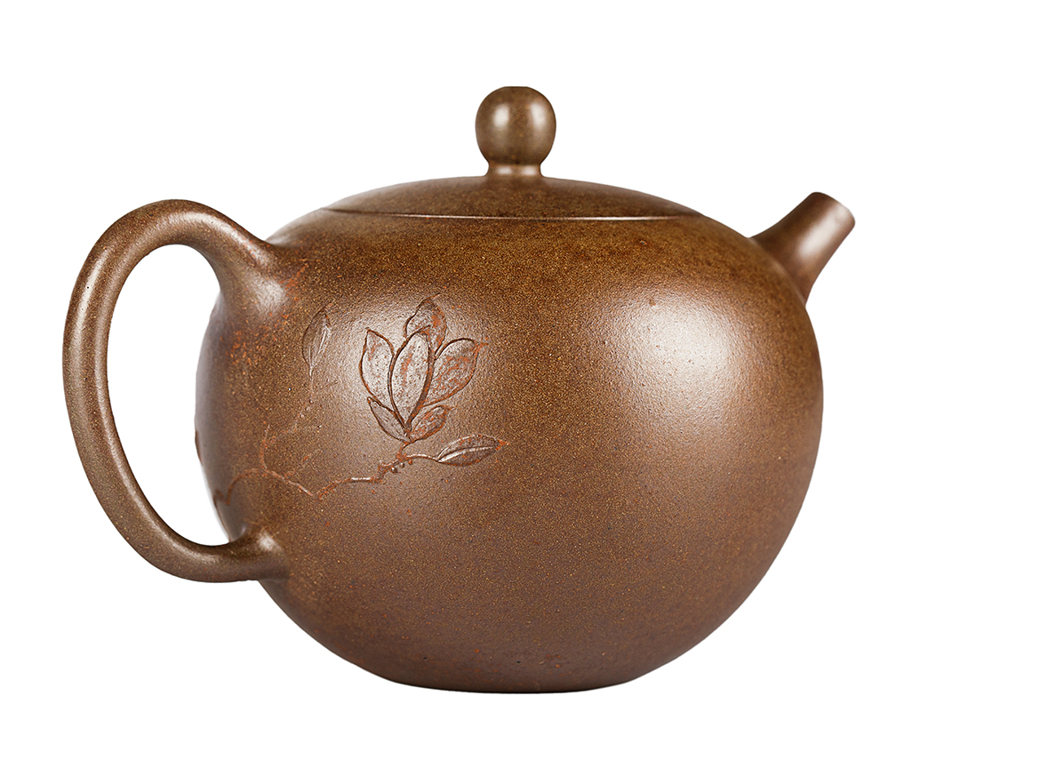 Чайник # 52028, дровяной обжиг/исинская глина, ручная работа, 225 мл.