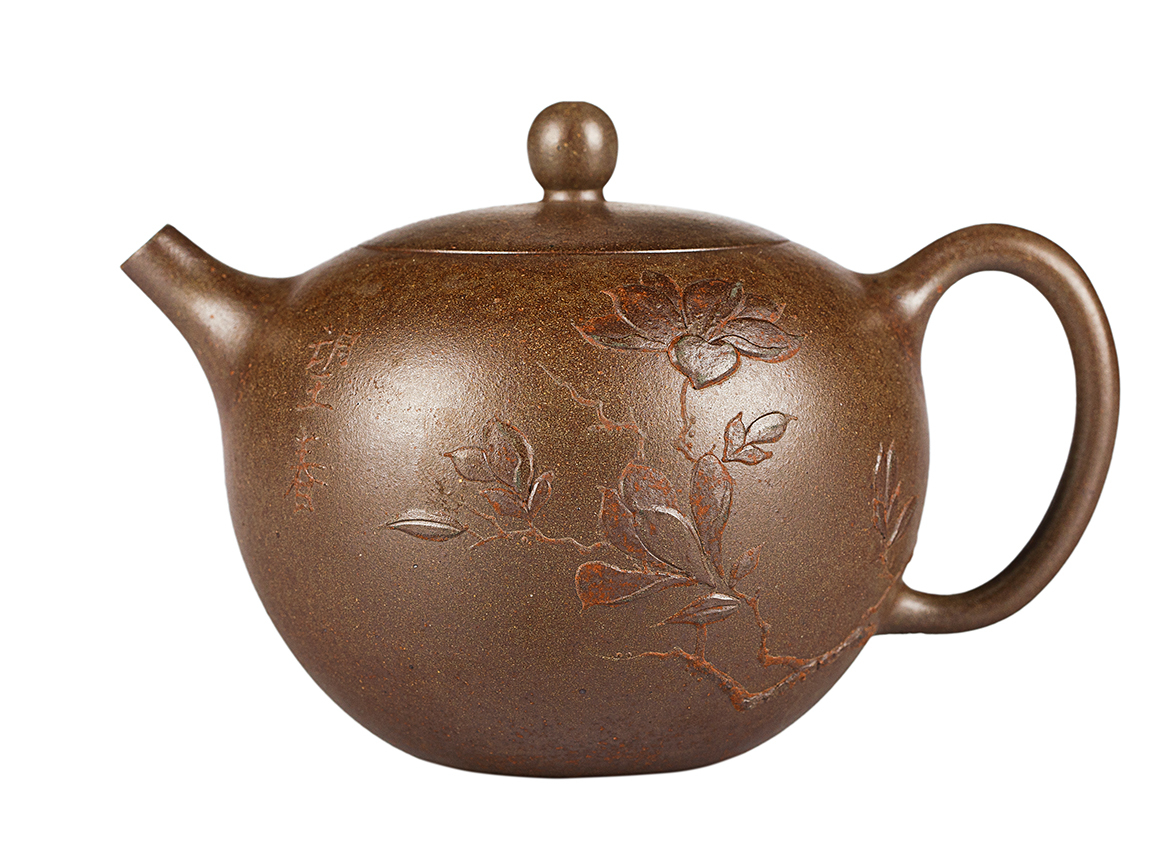 Чайник # 52028, дровяной обжиг/исинская глина, ручная работа, 225 мл.