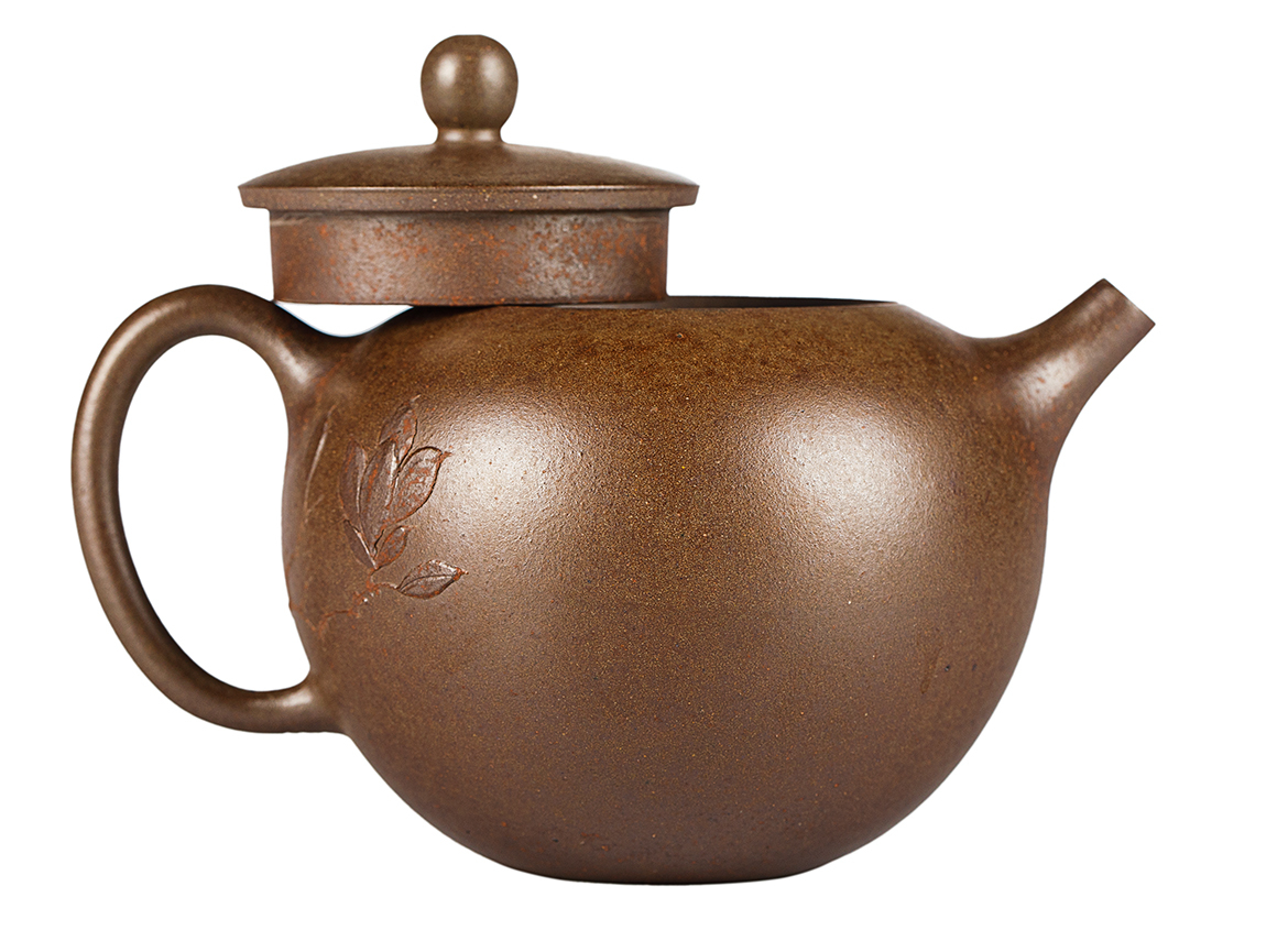 Чайник # 52028, дровяной обжиг/исинская глина, ручная работа, 225 мл.
