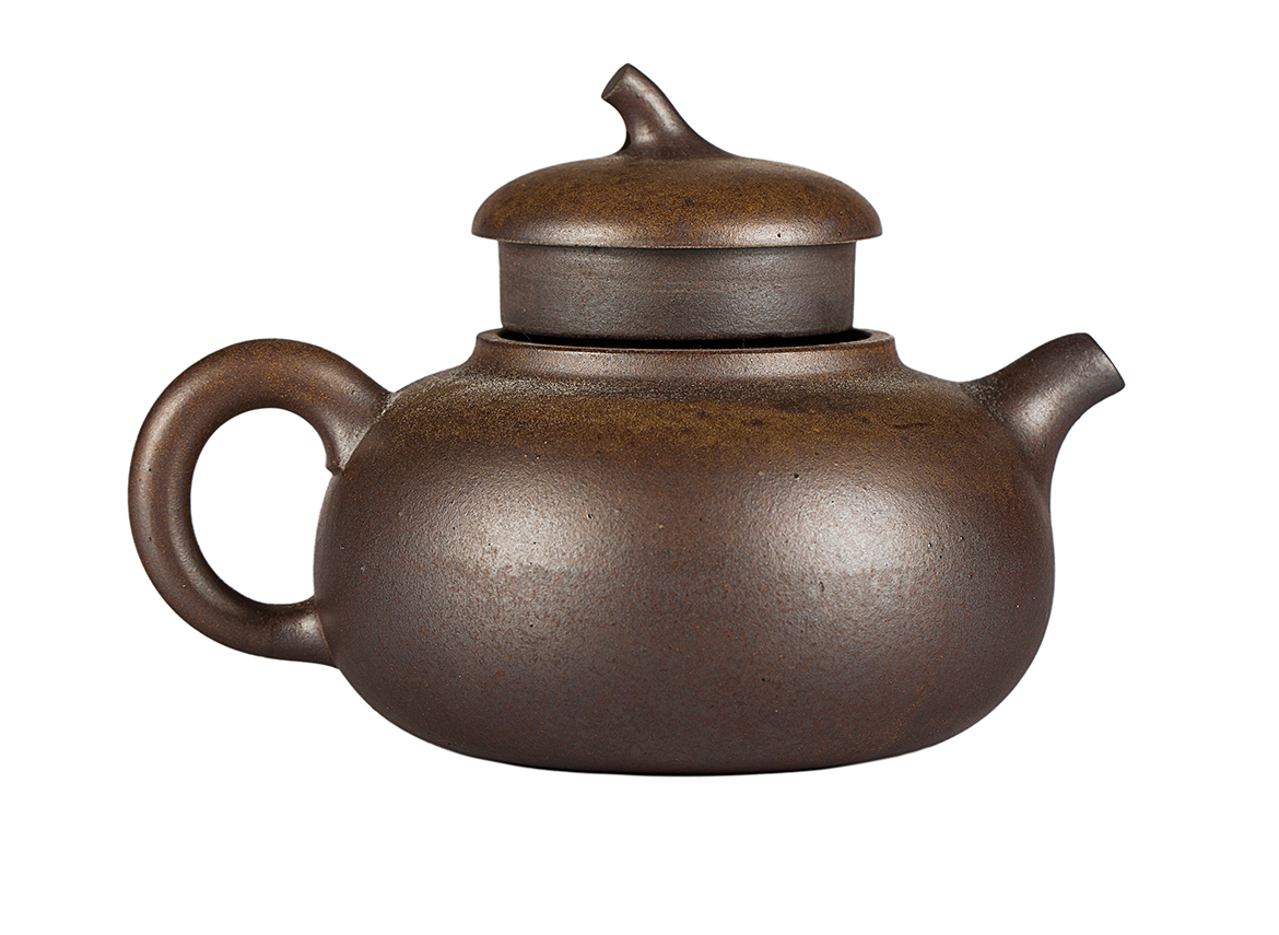 Чайник # 52033, дровяной обжиг/исинская глина, ручная работа, 180 мл.