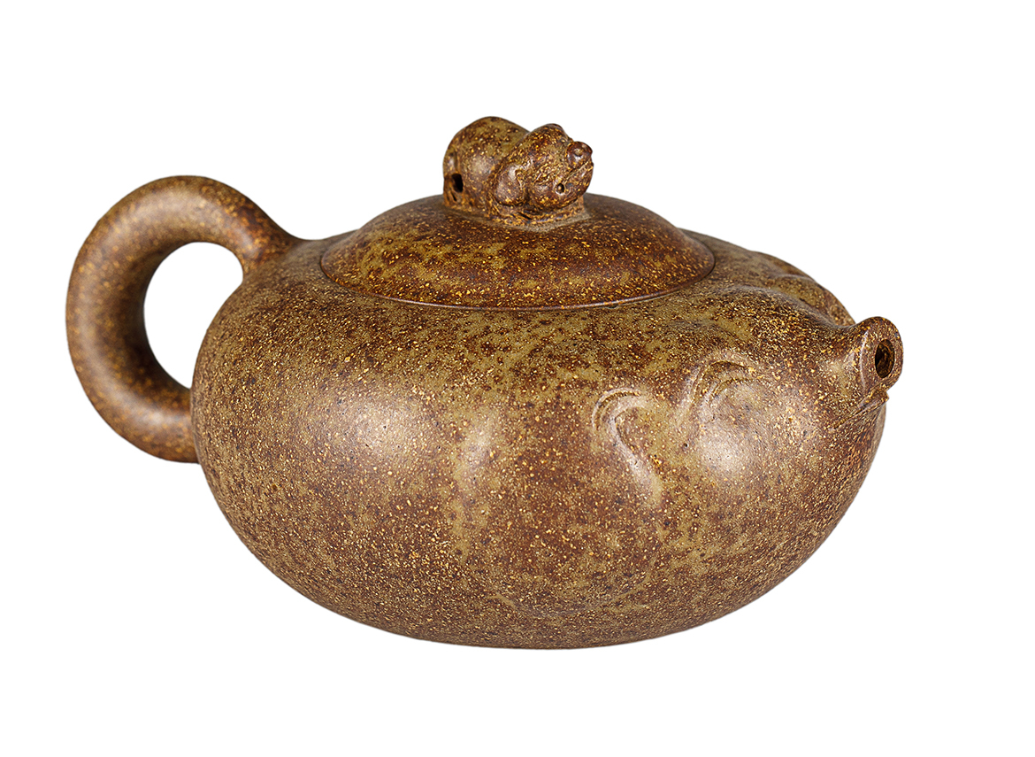 Чайник # 52034, дровяной обжиг/исинская глина, ручная работа, 170 мл.