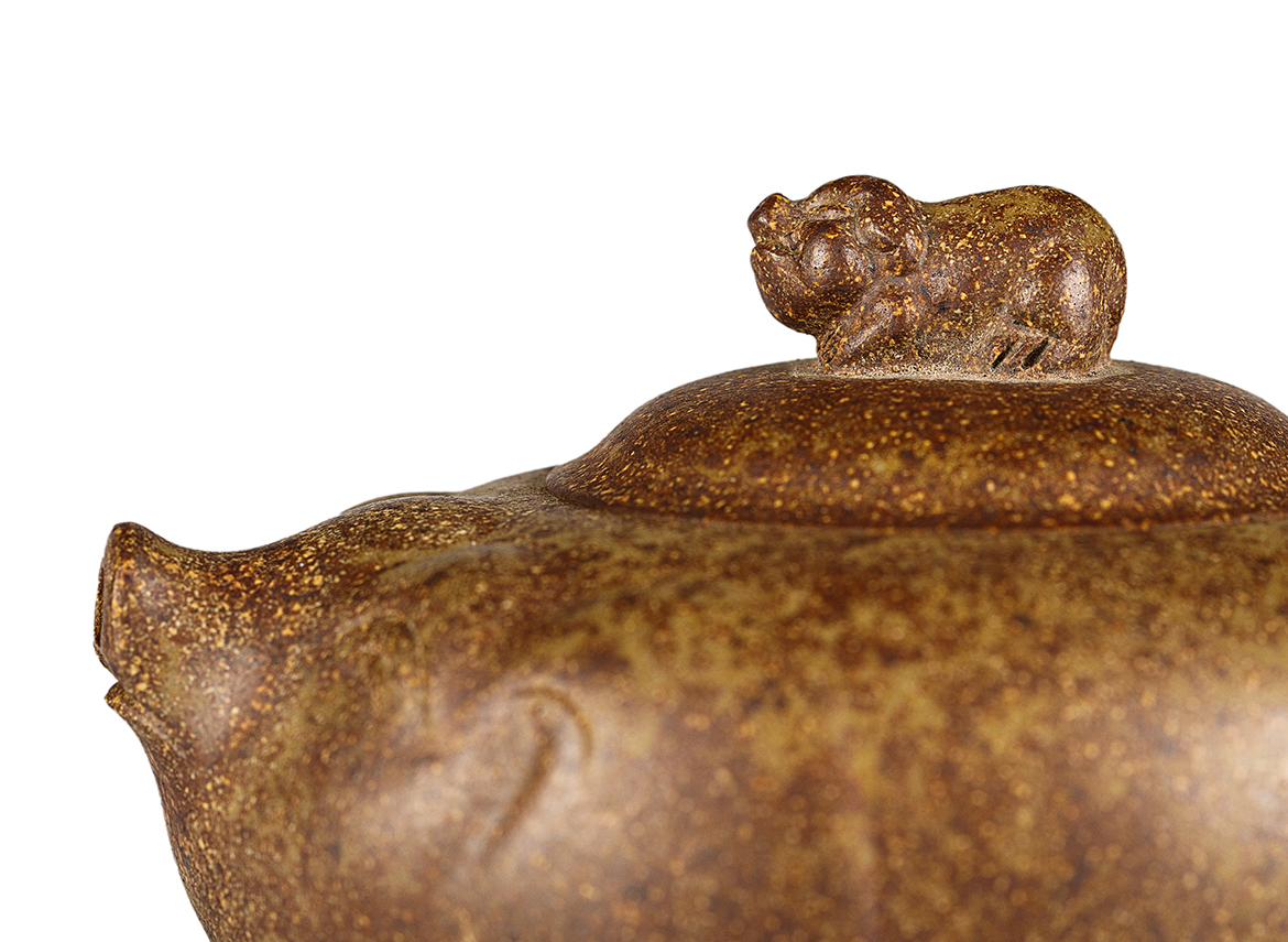 Чайник # 52034, дровяной обжиг/исинская глина, ручная работа, 170 мл.