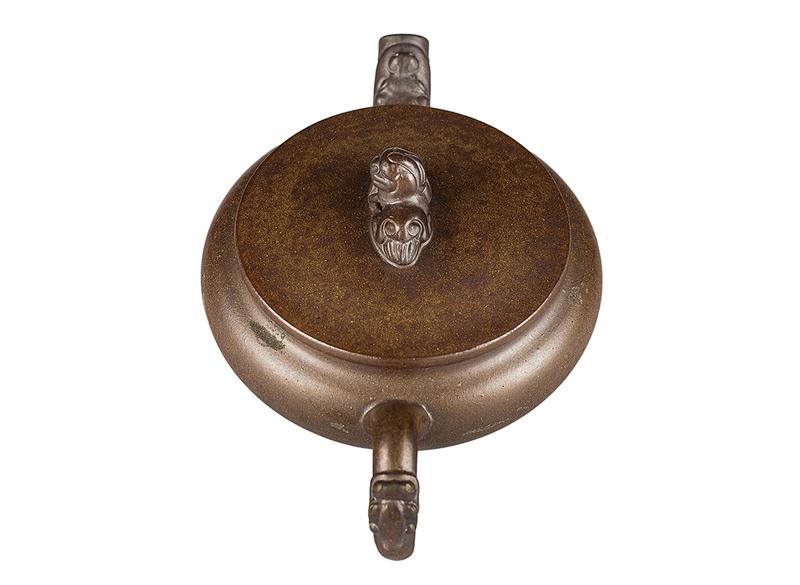 Чайник # 52040, дровяной обжиг/исинская глина, ручная работа, 200 мл.