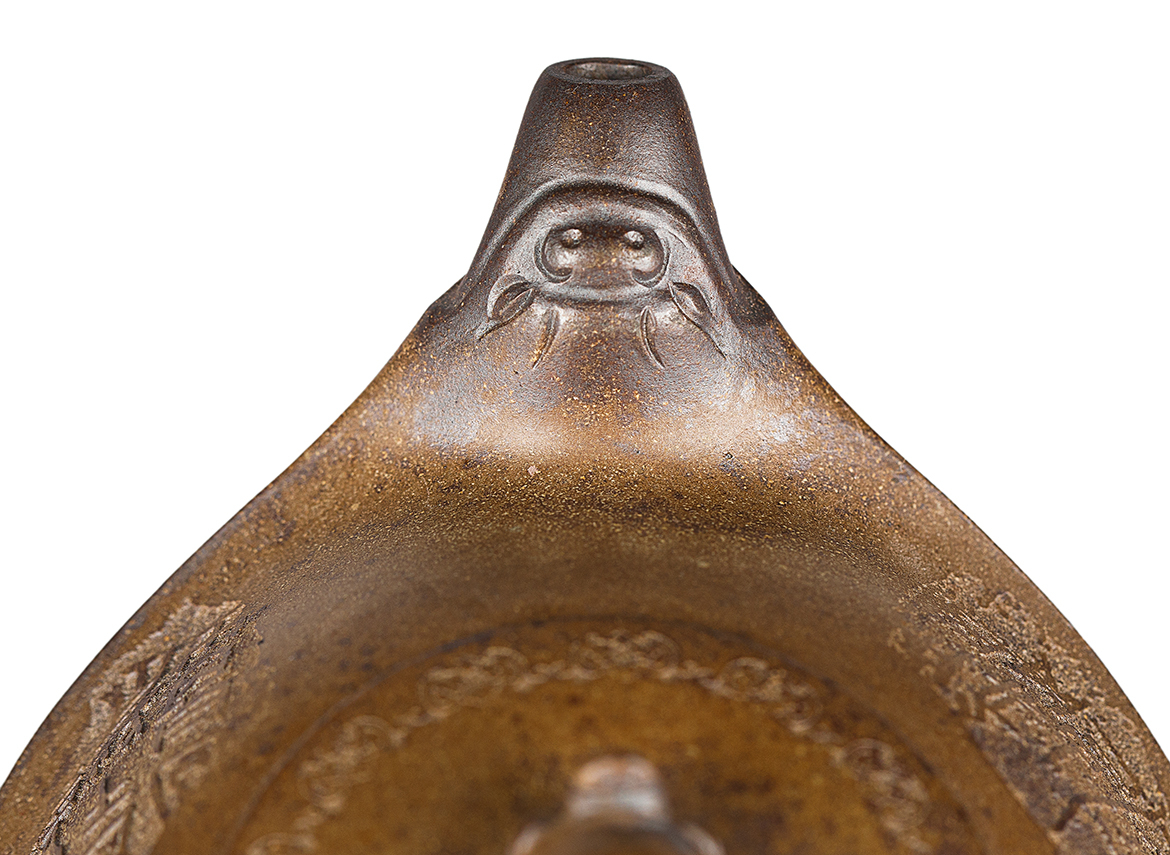 Чайник # 52049, дровяной обжиг/исинская глина, ручная работа, 290 мл.