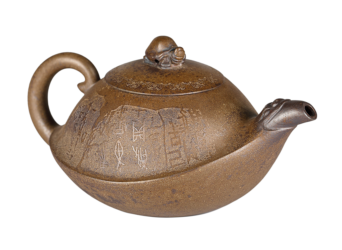 Чайник # 52049, дровяной обжиг/исинская глина, ручная работа, 290 мл.