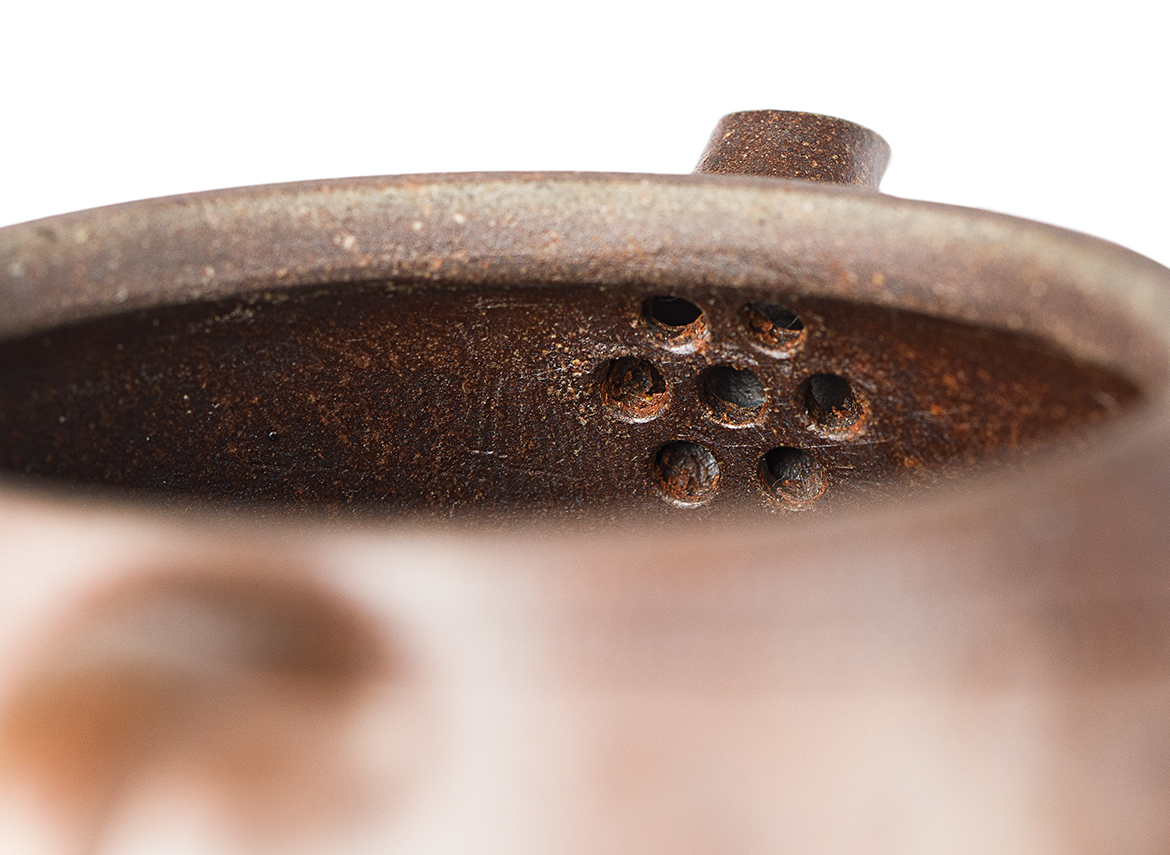 Чайник # 52051, дровяной обжиг/исинская глина, ручная работа, 90 мл.