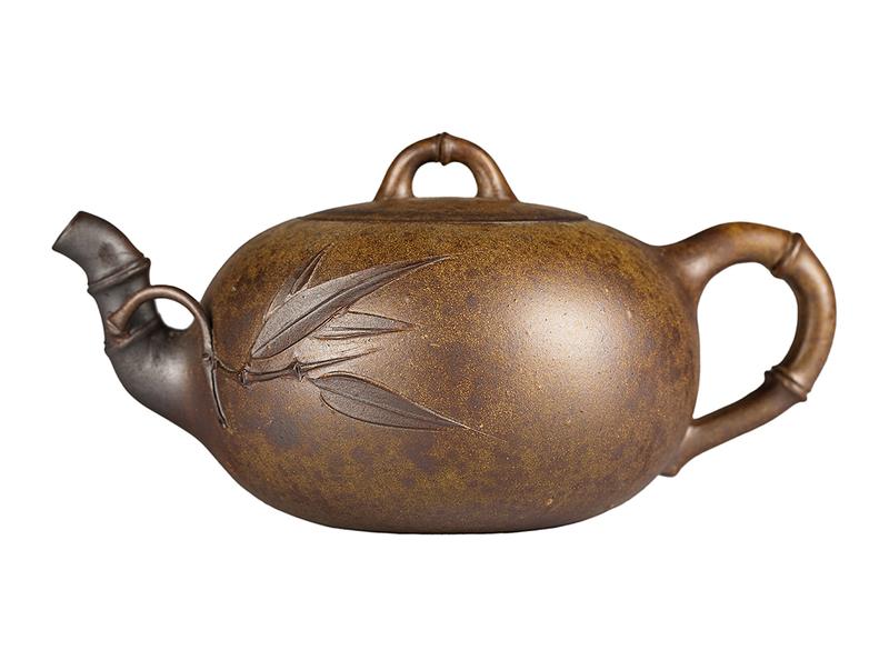 Чайник # 52055, дровяной обжиг/исинская глина, ручная работа, 290 мл.