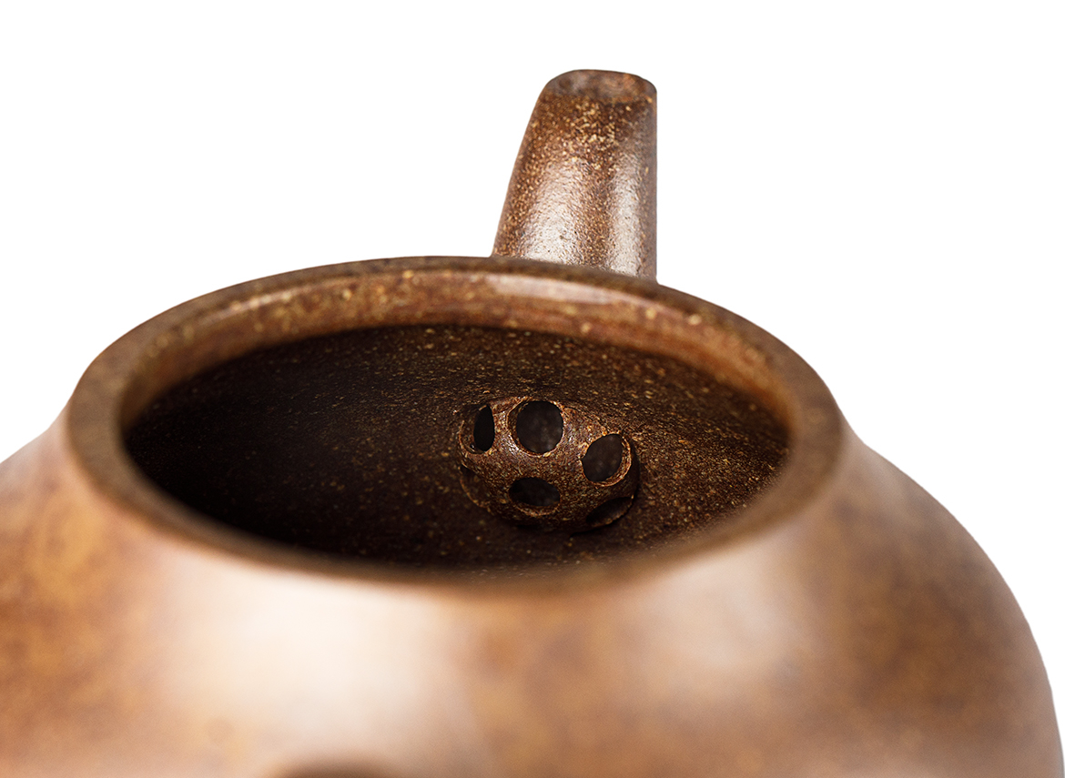 Чайник # 52057, дровяной обжиг/исинская глина, ручная работа, 120 мл.