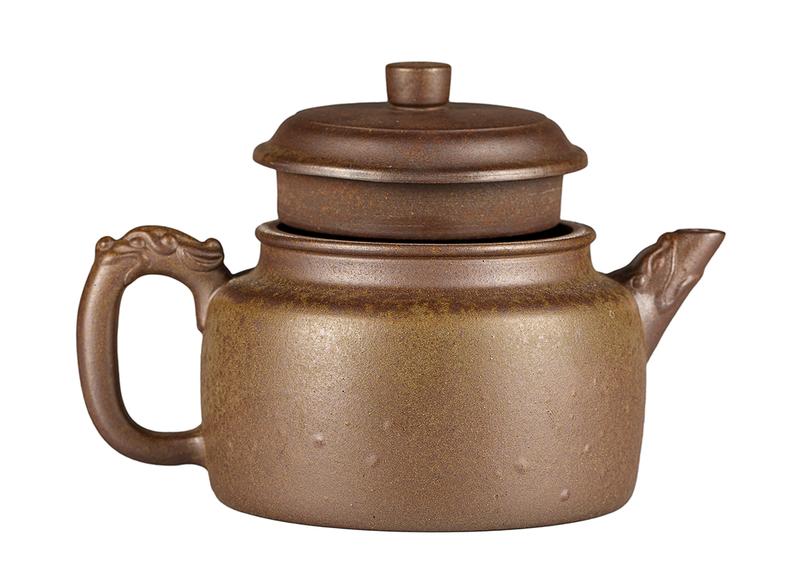 Чайник # 52062, дровяной обжиг/исинская глина, ручная работа, 305 мл.