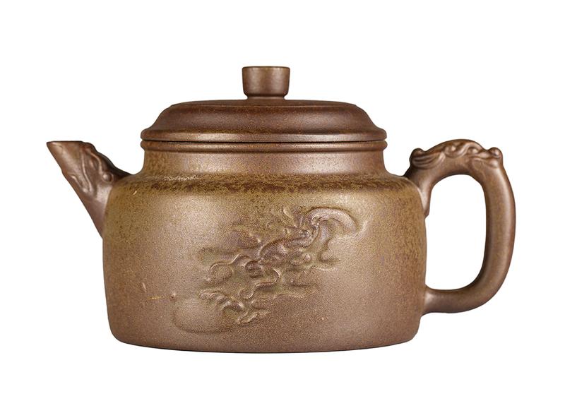 Чайник # 52062, дровяной обжиг/исинская глина, ручная работа, 305 мл.