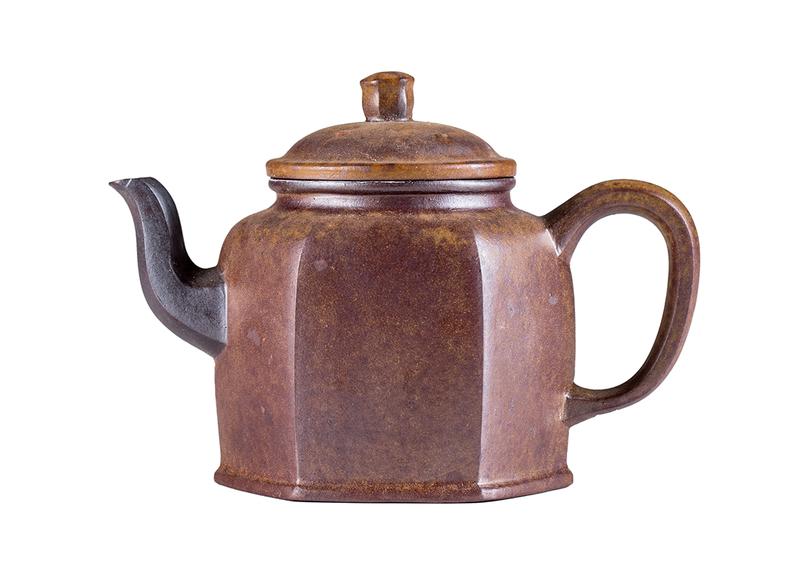 Чайник # 52085, дровяной обжиг/исинская глина, ручная работа, 220 мл.