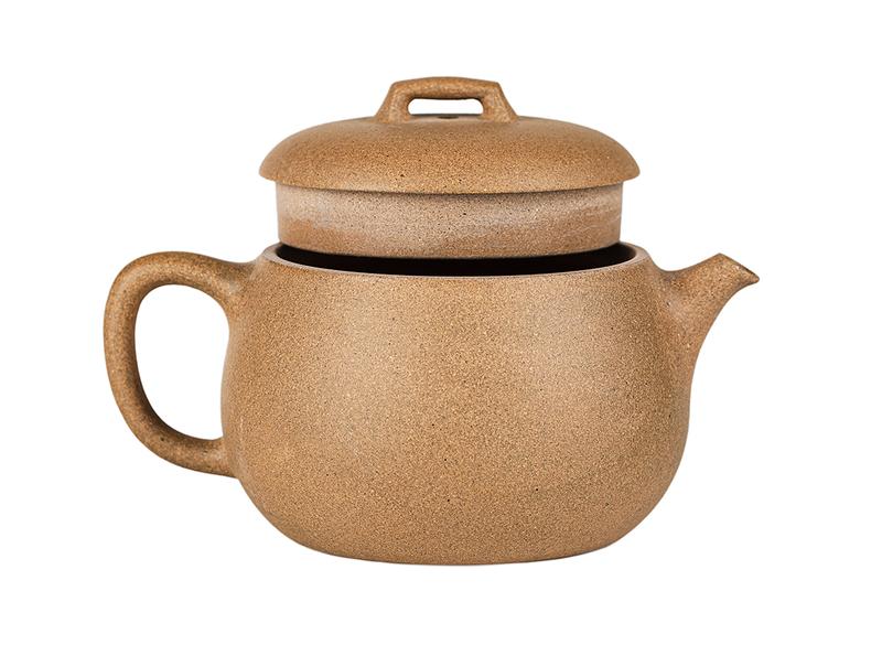 Чайник # 52087, дровяной обжиг/исинская глина, ручная работа, ручная роспись, 90 мл.