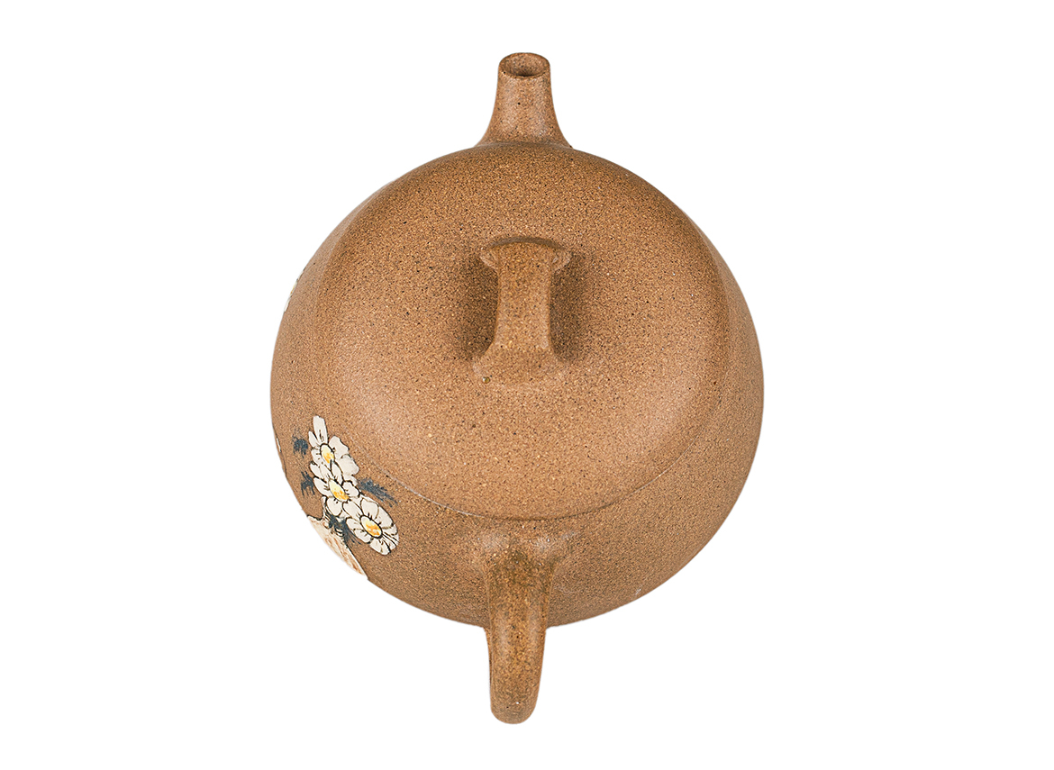 Чайник # 52087, дровяной обжиг/исинская глина, ручная работа, ручная роспись, 90 мл.