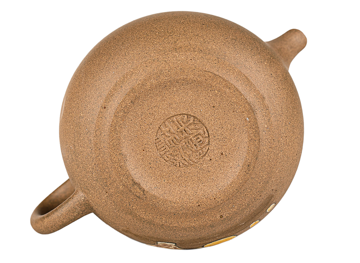 Чайник # 52087, дровяной обжиг/исинская глина, ручная работа, ручная роспись, 90 мл.