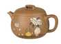 Чайник # 52087, дровяной обжиг/исинская глина, ручная работа, ручная роспись, 90 мл.