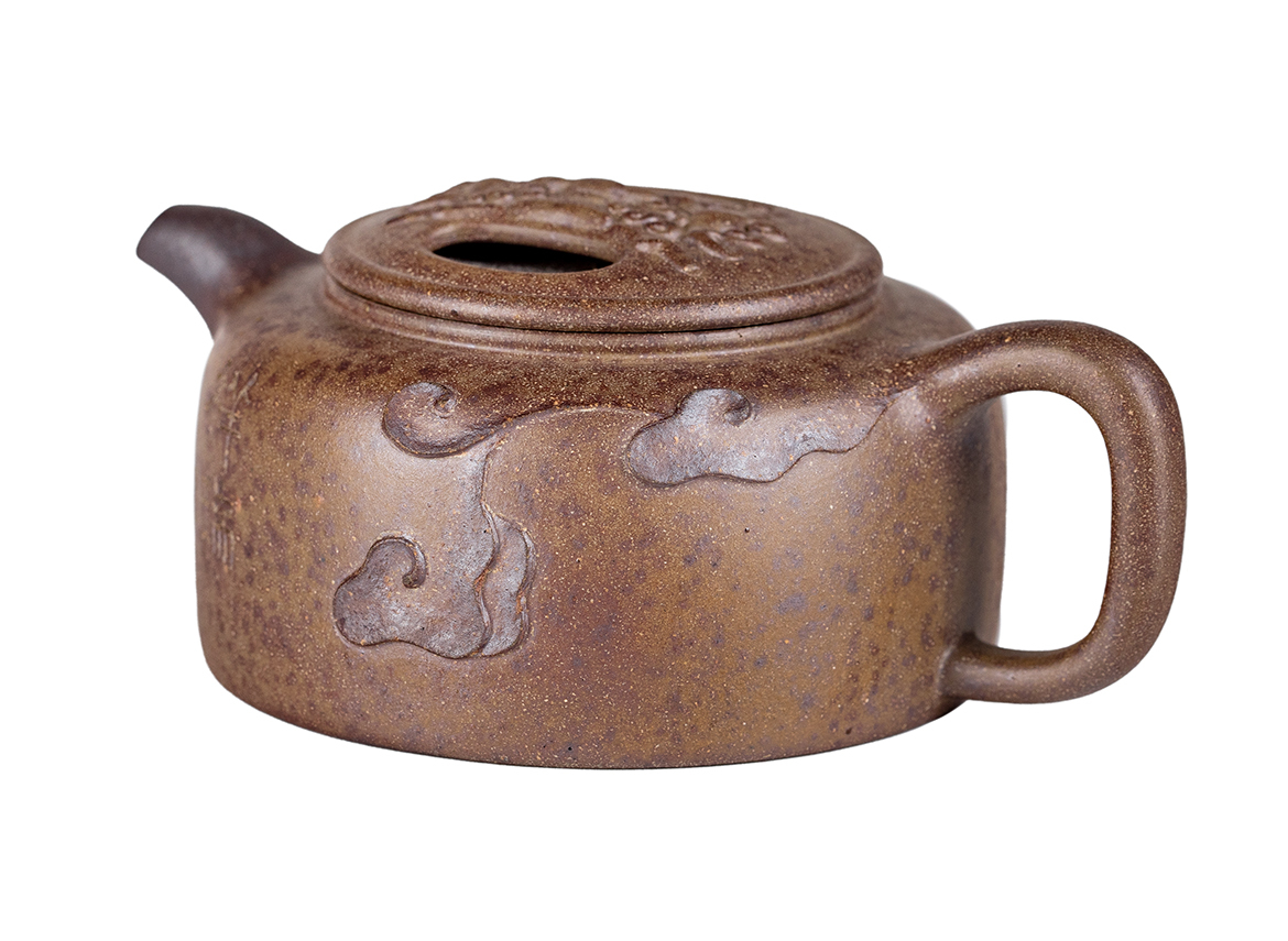 Чайник # 52121, дровяной обжиг/исинская глина, ручная работа,  120 мл.