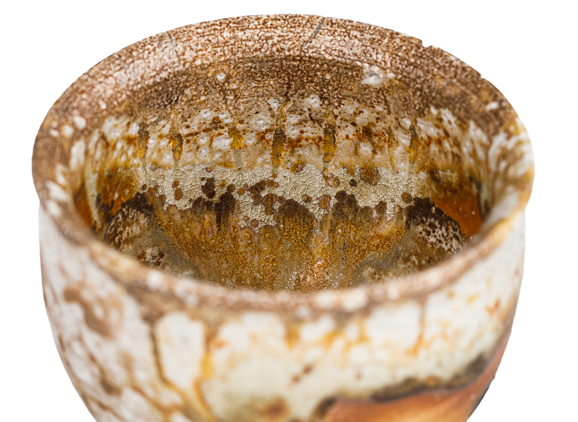 Пиала # 52131, дровяной обжиг, керамика Дэхуа, ручная работа, 80 мл.