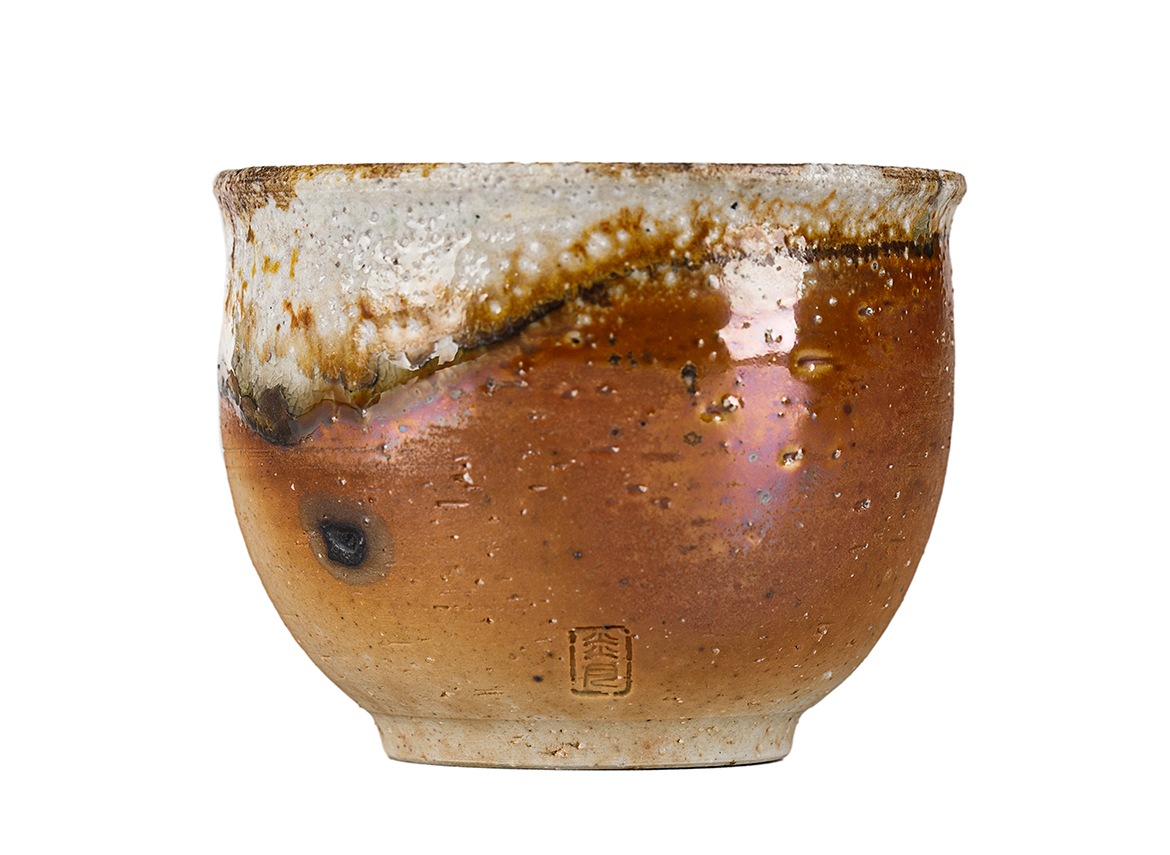 Пиала # 52131, дровяной обжиг, керамика Дэхуа, ручная работа, 80 мл.