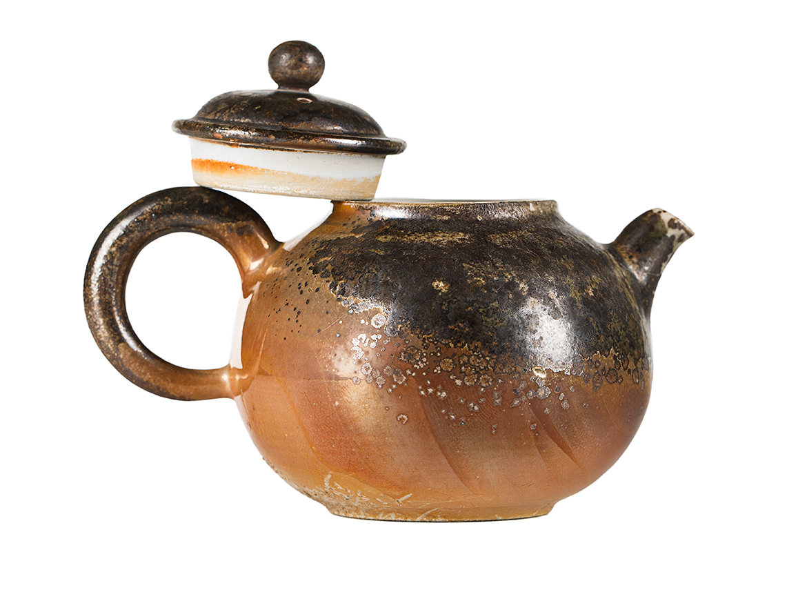 Чайник # 52175, дровяной обжиг, керамика Дэхуа, ручная работа, 185 мл.