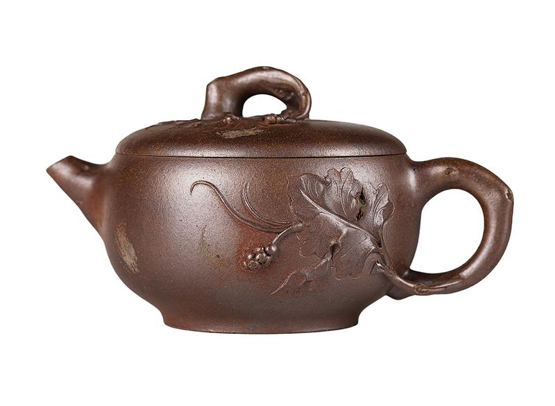 Чайник # 52183, дровяной обжиг/исинская глина, ручная работа, 160 мл.