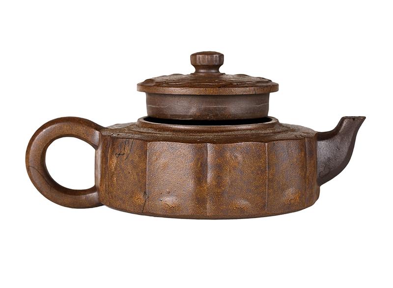 Чайник # 52199, дровяной обжиг/исинская глина, ручная работа, 230 мл.