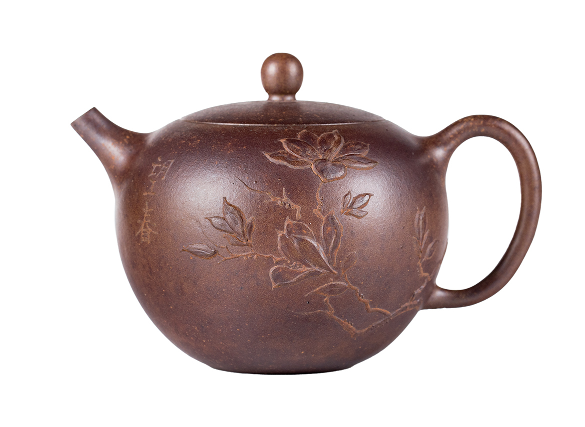 Чайник # 52204, дровяной обжиг/исинская глина, ручная работа, 240 мл.