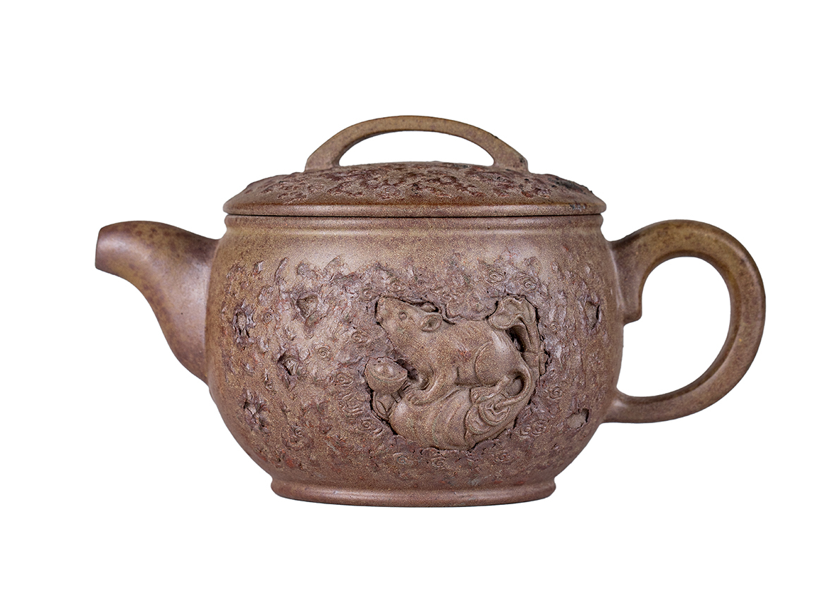 Чайник # 52208, дровяной обжиг/исинская глина, ручная работа, 280 мл.