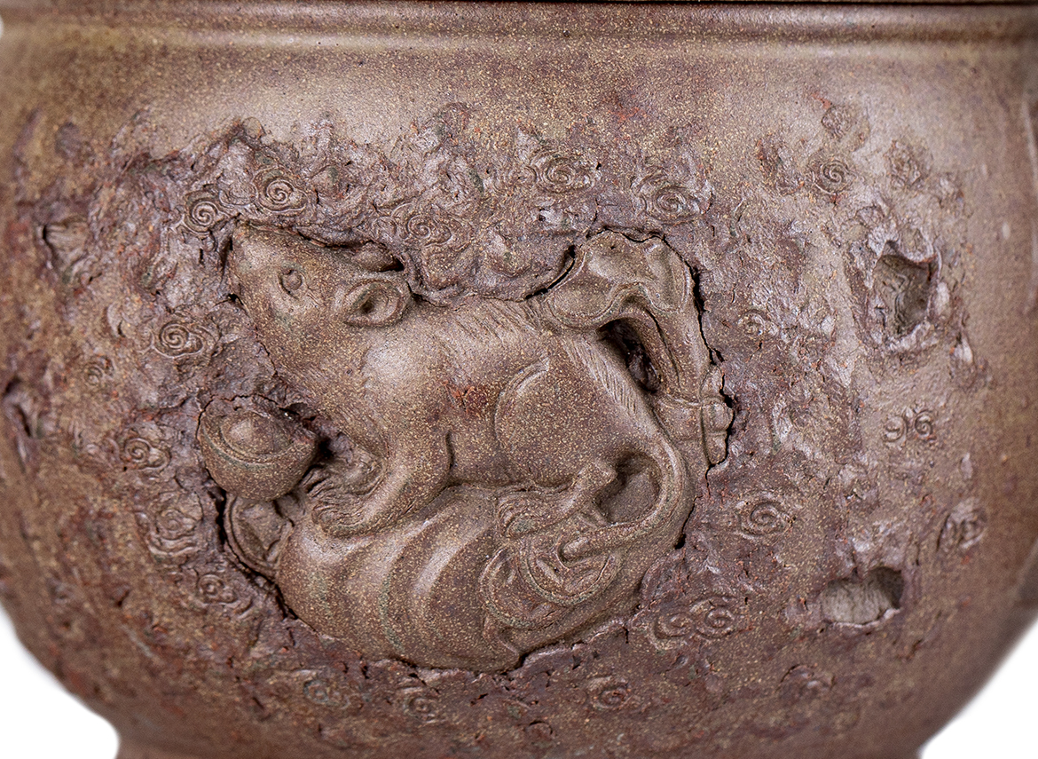 Чайник # 52208, дровяной обжиг/исинская глина, ручная работа, 280 мл.