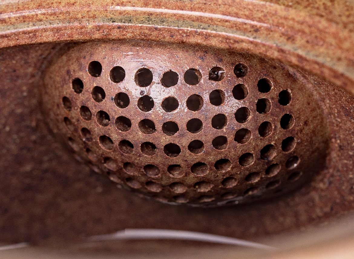 Чайник и пиала, походный набор # 52217, дровяной обжиг/исинская глина, ручная работа, 150 мл.