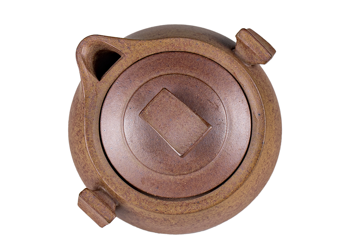 Чайник и пиала, походный набор # 52217, дровяной обжиг/исинская глина, ручная работа, 150 мл.